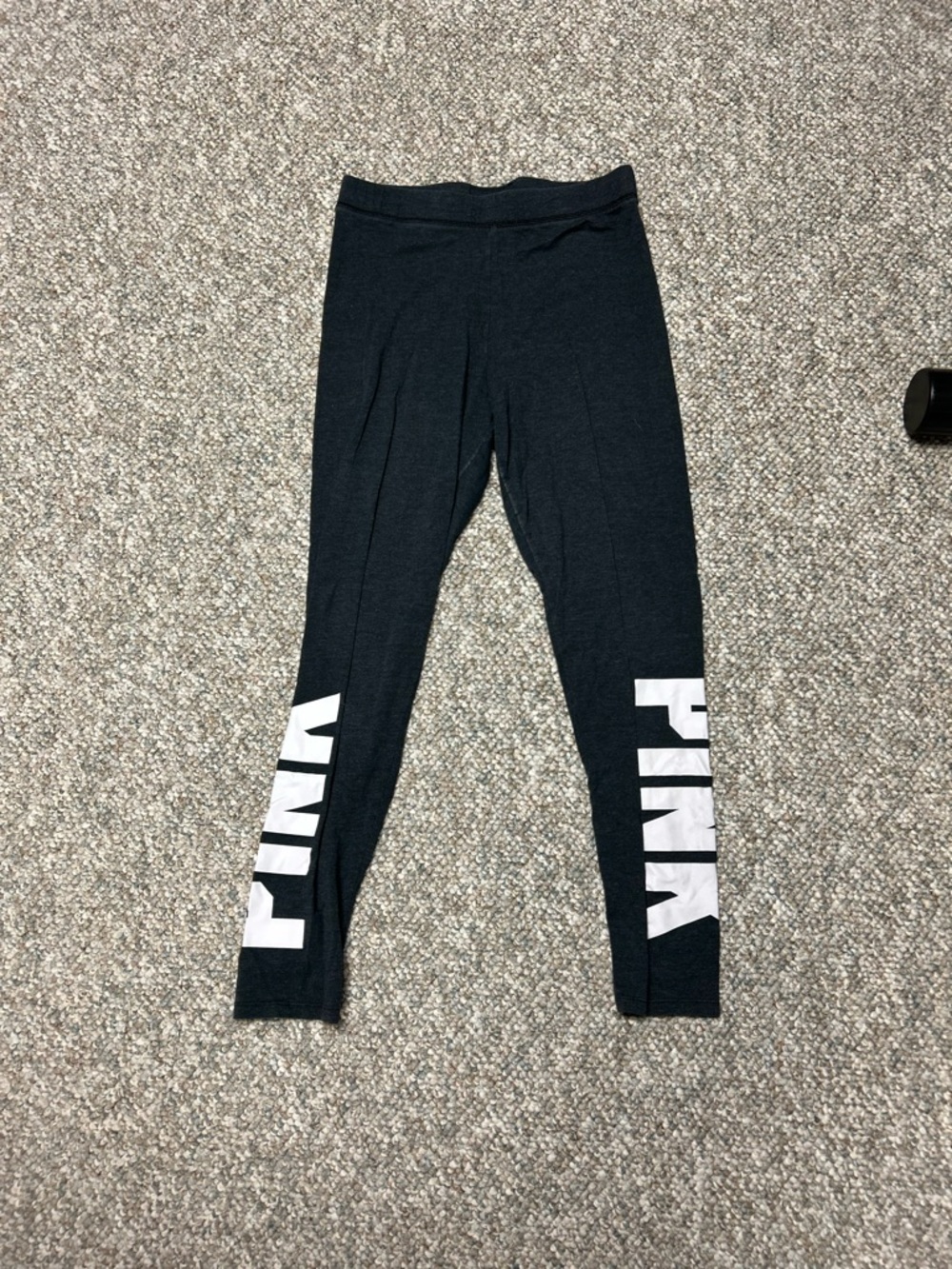PINK Victoria's Secret Black Leggings with White PINK Side Logos